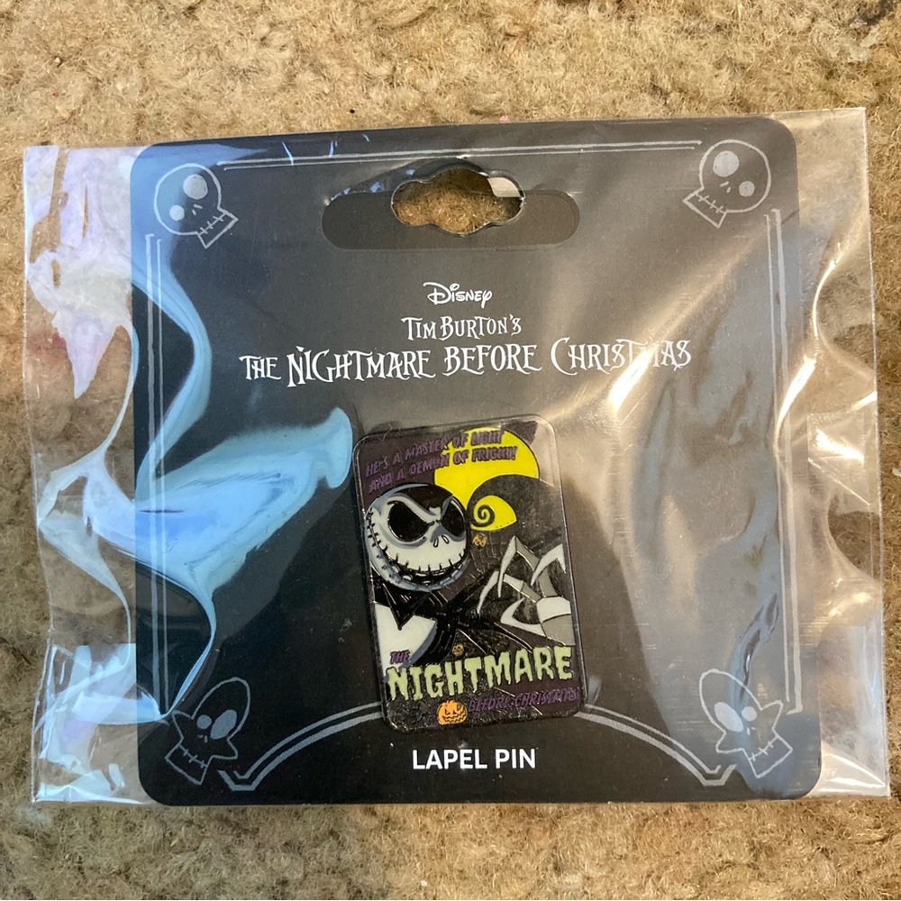 Disney The Nightmare Before Christmas Jack Skellington Black Purple Lapel Pin